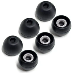 Final Audio Black Silicon Eartips For E Series -Headphone Discount Store THREE leading image MEDIUM