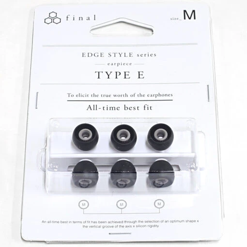 Final Audio Black Silicon Eartips For E Series -Headphone Discount Store packaging MEDIUM